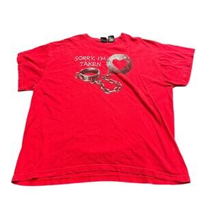 Vintage Y2K Sorry I'm Taken‎ Handcuff Ace of Hearts Shirt Chained Graphic XXL